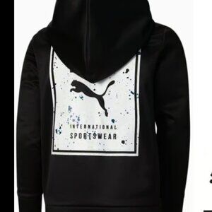 Puma Kid's Fleece Full Zip Up Hoodie Top Sweater Size 4 Puma Black NWT Brand New